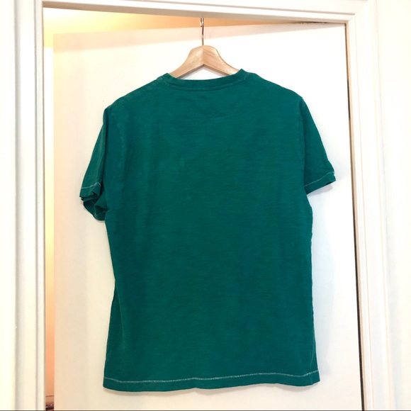 GAP teal short sleeve slub tee with pocket - Picture 2 of 6